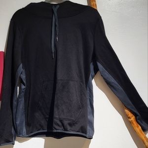 Danskin Now Black Sports Sweater with Hoodie and Adjustable Strings